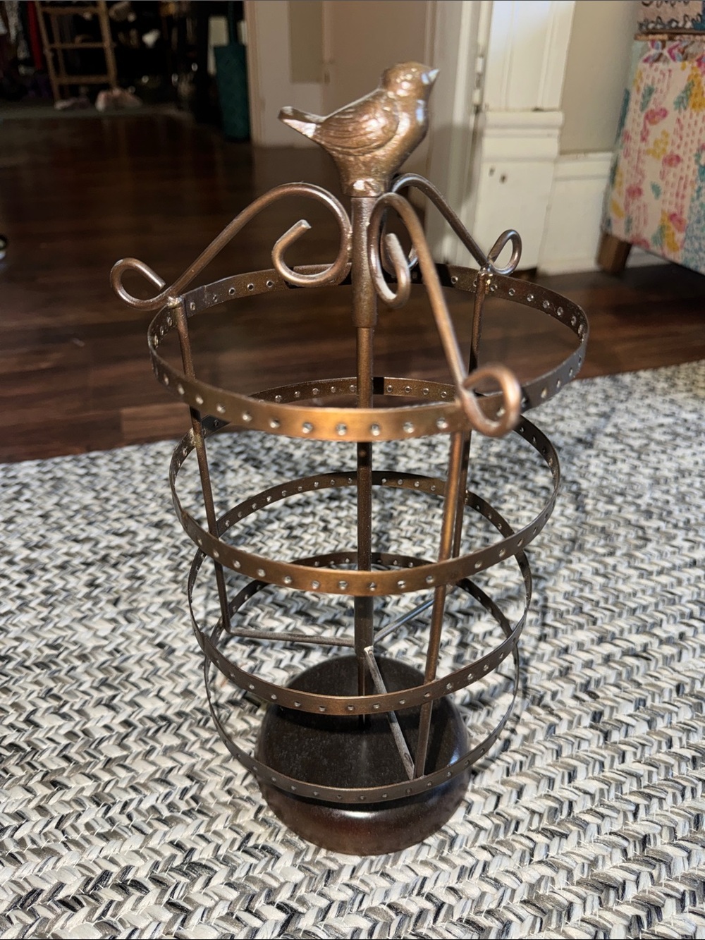 Bronze Bird Cage Earring holder